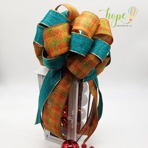 Decorative Fall Bow for Wreath, Centerpiece, Lantern, Gift. Handmade.